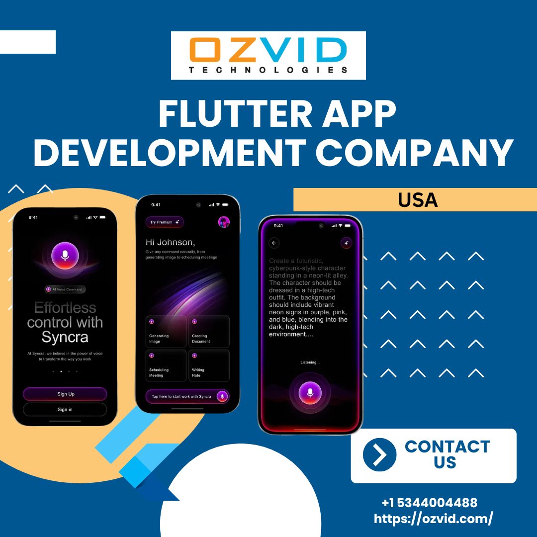 Flutter App Development Company in Dallas for Cross-Platform Solutions – OZVID Technologies