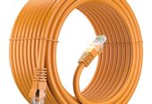FEDUS Cat6 Ethernet Cable, High Speed 550Mhz 10 Gigabit Speed Utp Lan Cable, Network Cable Internet Cable Rj45 Cable Lan Wire, 6 Wires For Laptop, Pc, Television, Router, Modem-Orange Colour