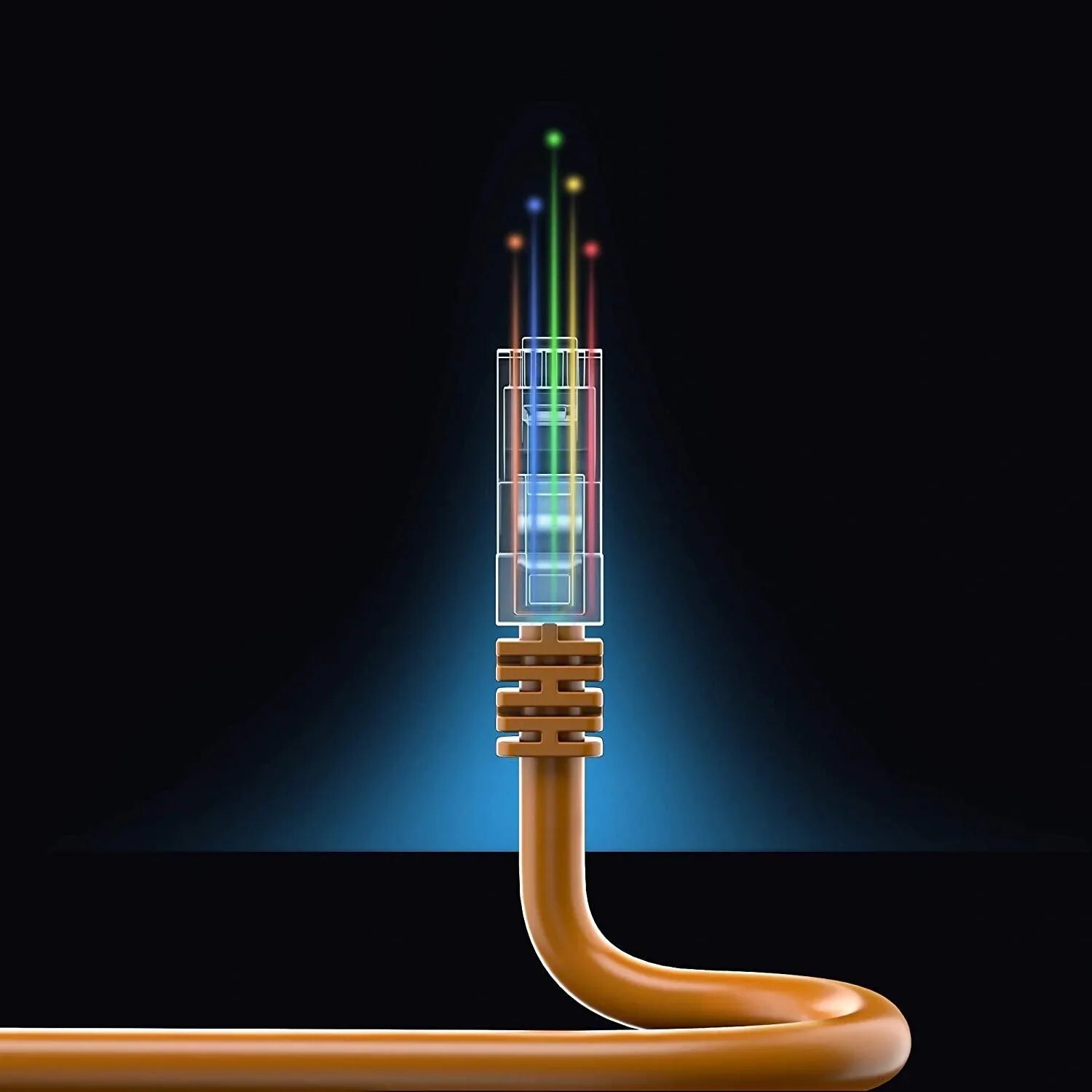 FEDUS Cat6 Ethernet Cable, High Speed 550Mhz 10 Gigabit Speed Utp Lan Cable, Network Cable Internet Cable Rj45 Cable Lan Wire, 6 Wires For Laptop, Pc, Television, Router, Modem-Orange Colour