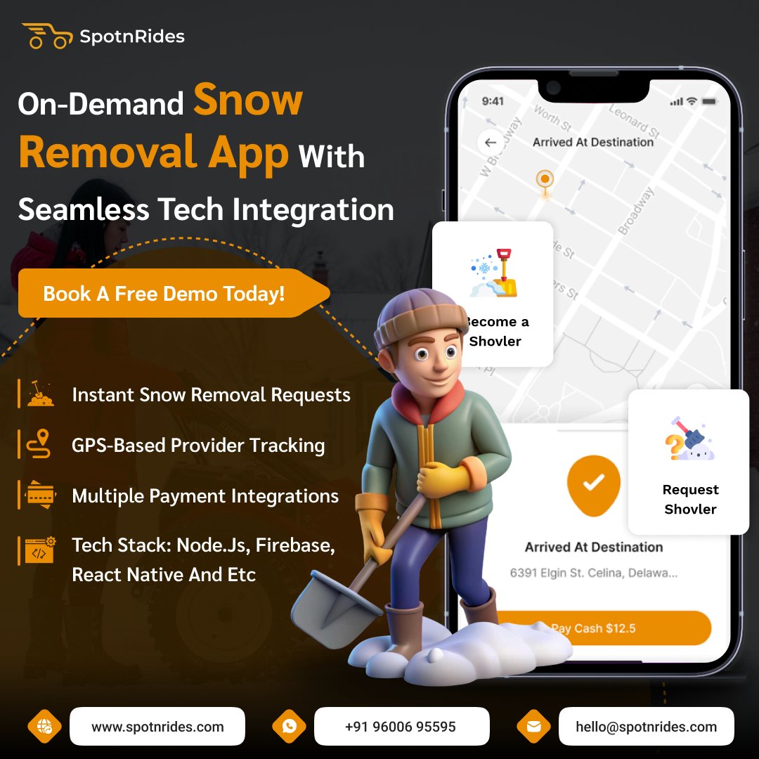 Uber for Snow Removal – On-Demand Snow Clearing Booking App Solution
