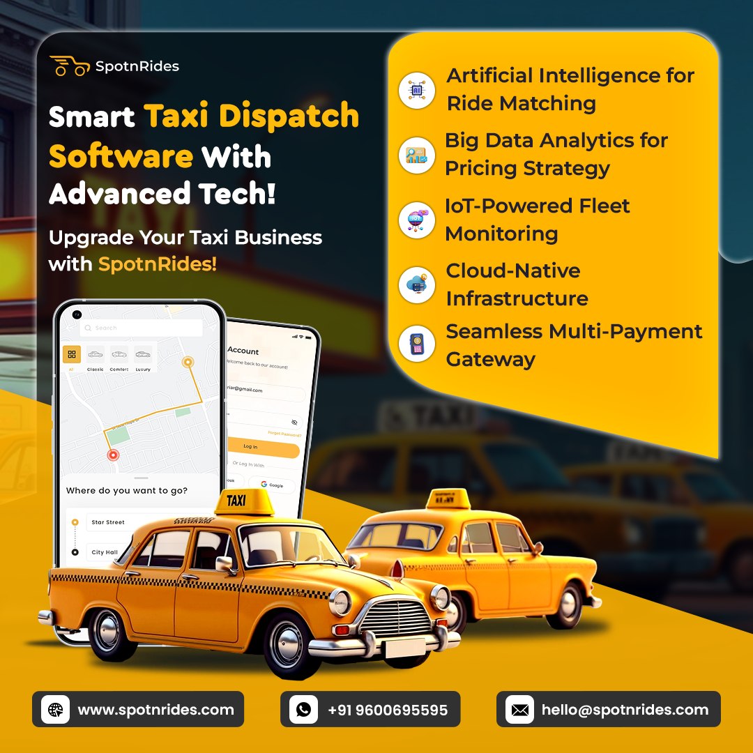 SpotnRides Taxi Dispatch Software – Smart Control for Taxi Operators