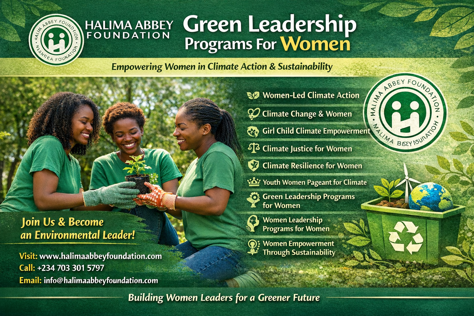 Green Leadership Programs For Women | Halima Abbey Foundation