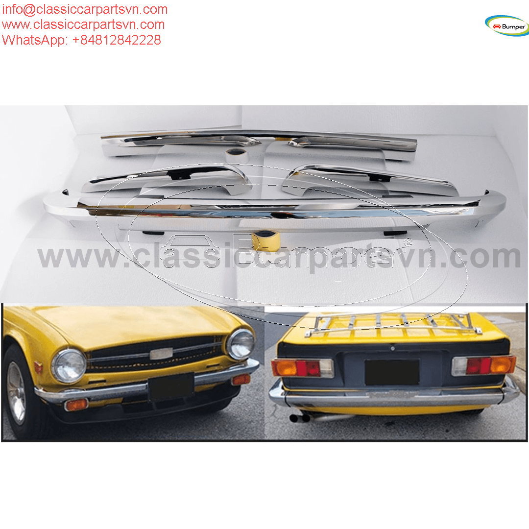 Triumph TR6 (1974-1976) bumpers without license plate shield