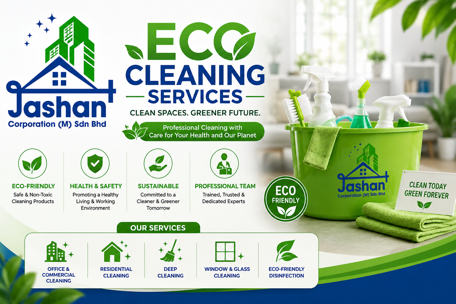 Safe & Eco Cleaning Services for Modern Homes | Jashan Corporation