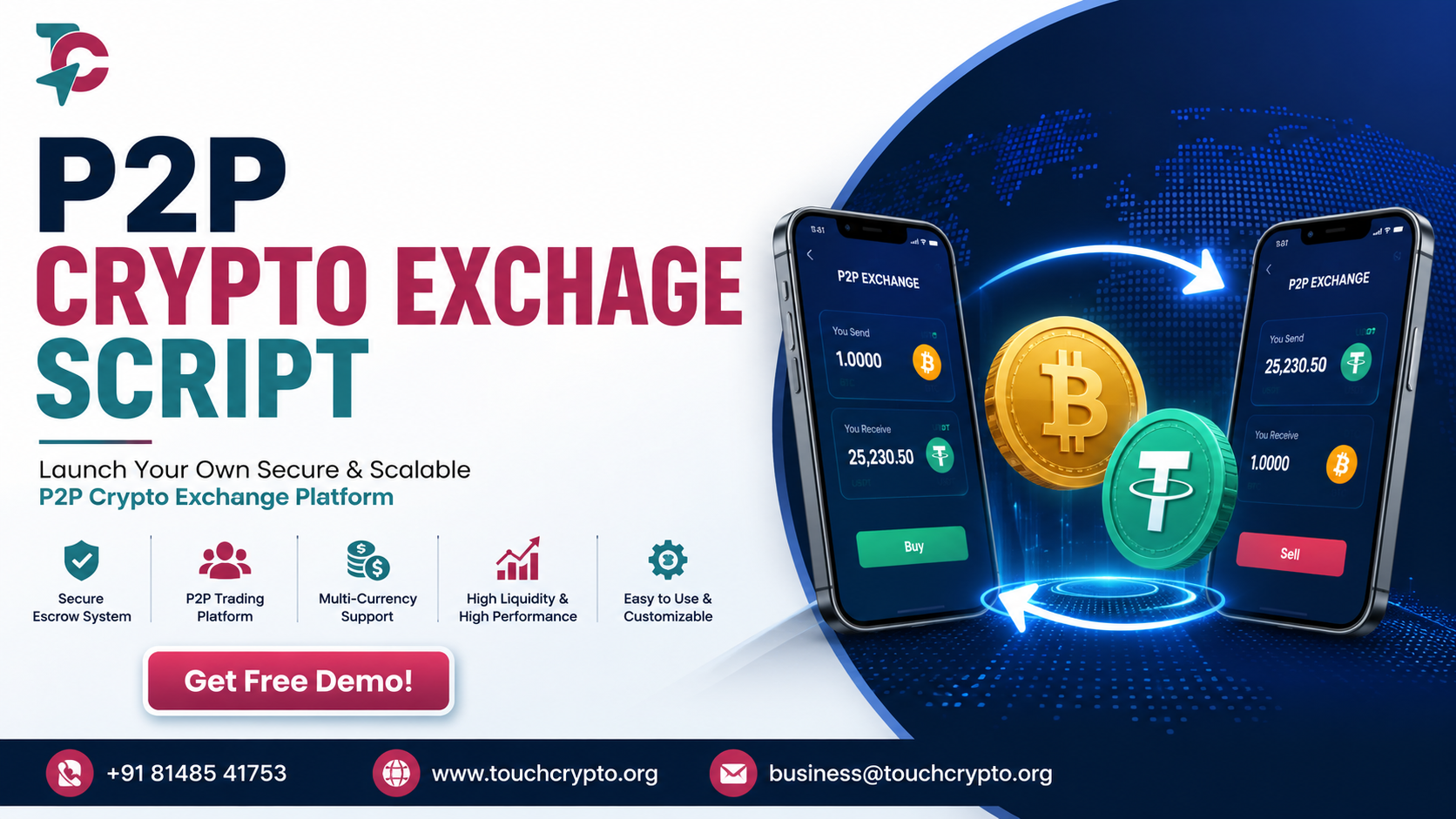 P2P Crypto Exchange Script | Secure Crypto Trading Platform