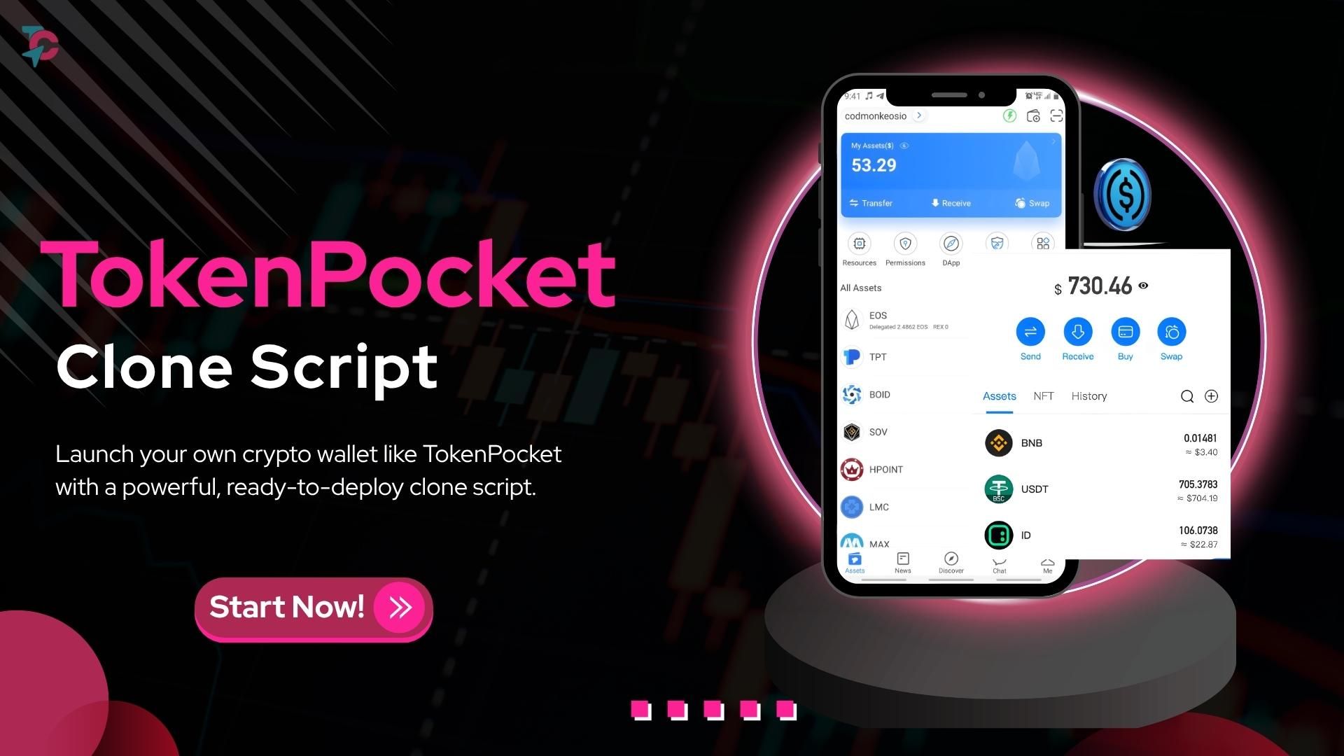 Start Your Wallet App Using TokenPocket Clone Script