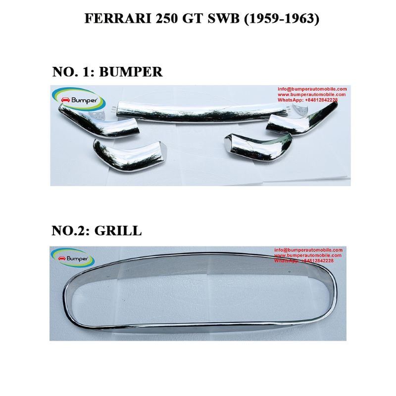 Ferrari 250 GT SWB (1959 to 1963) bumper and grill frame classic car
