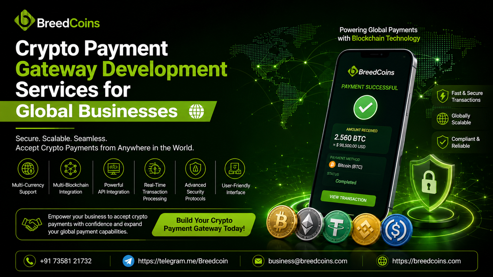 Crypto Payment Gateway Development Services for Global Businesses | BreedCoins