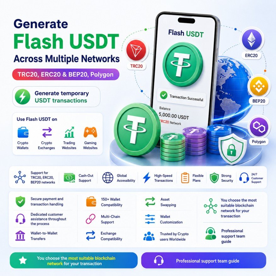 Generate USDT Transactions Across Multiple NetworksTRC20, ERC20 & BEP20