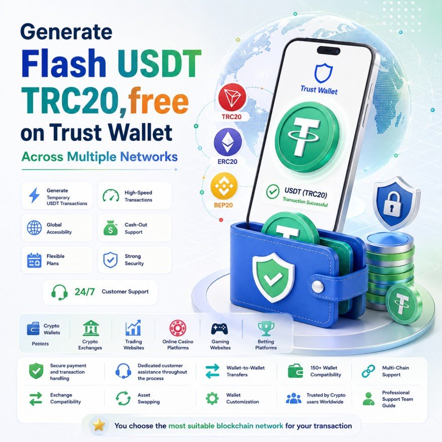 Generate Flash USDT TRC20 on Free: Trust Wallet Across Multiple Networks