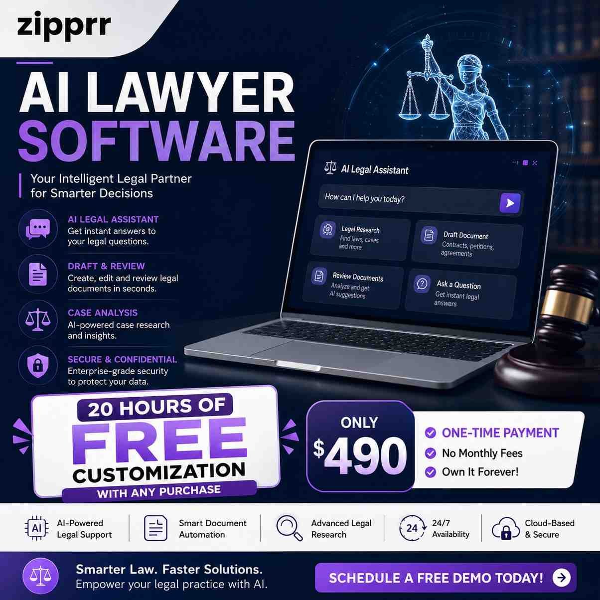 Zipprr AI Lawyer Software ($490): AI-Powered Immigration Case Management Software for Law Firm Owners
